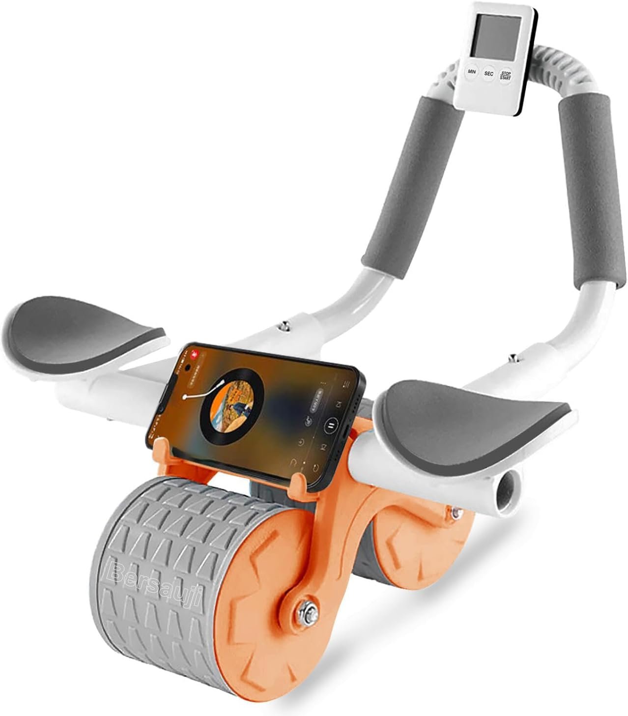 Ab Roller Wheel with Elbow Support, Auto Rebound Abdominal Muscle Trainer