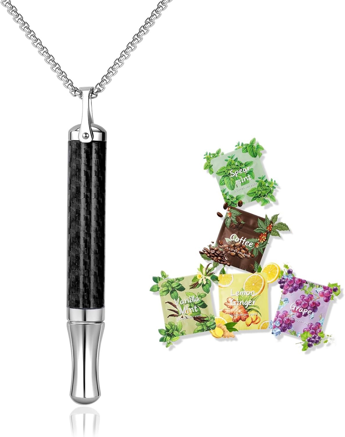 Breathing Necklace for Anxiety Relief – Stainless Steel Pendant with Chain