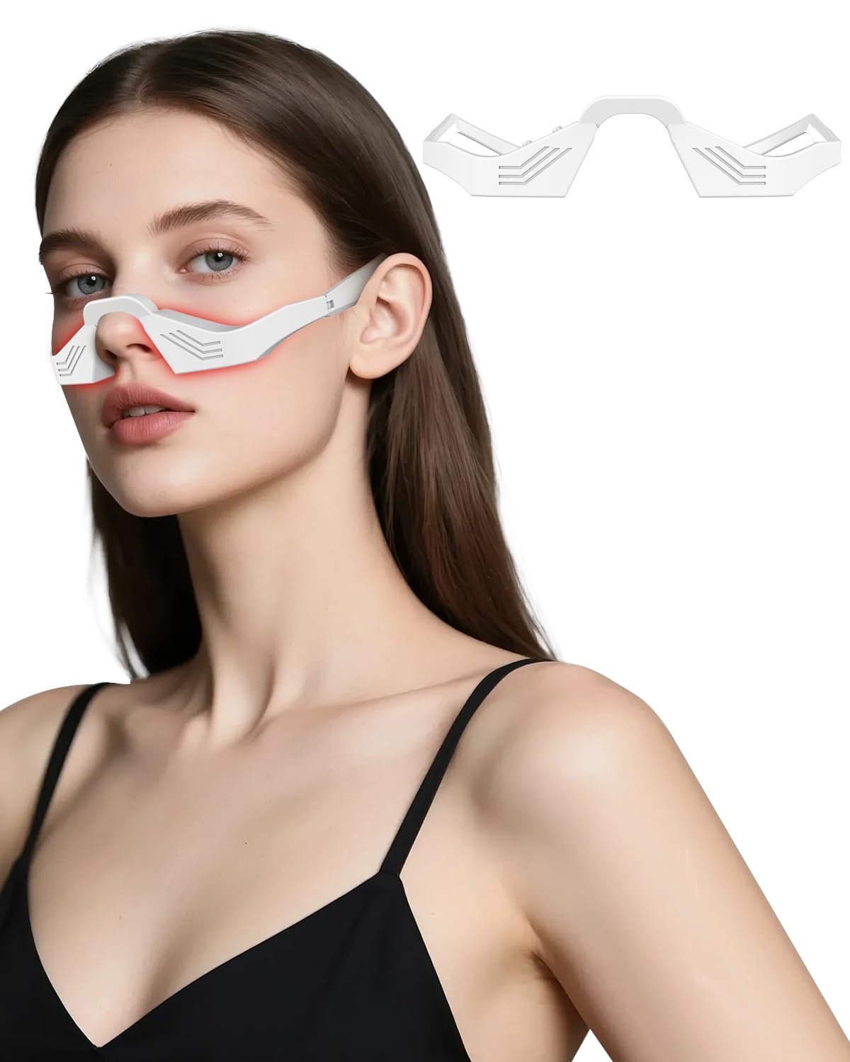 Under Eye Red Light Therapy, Red Light Therapy Glasses for Eye，Eye Massager