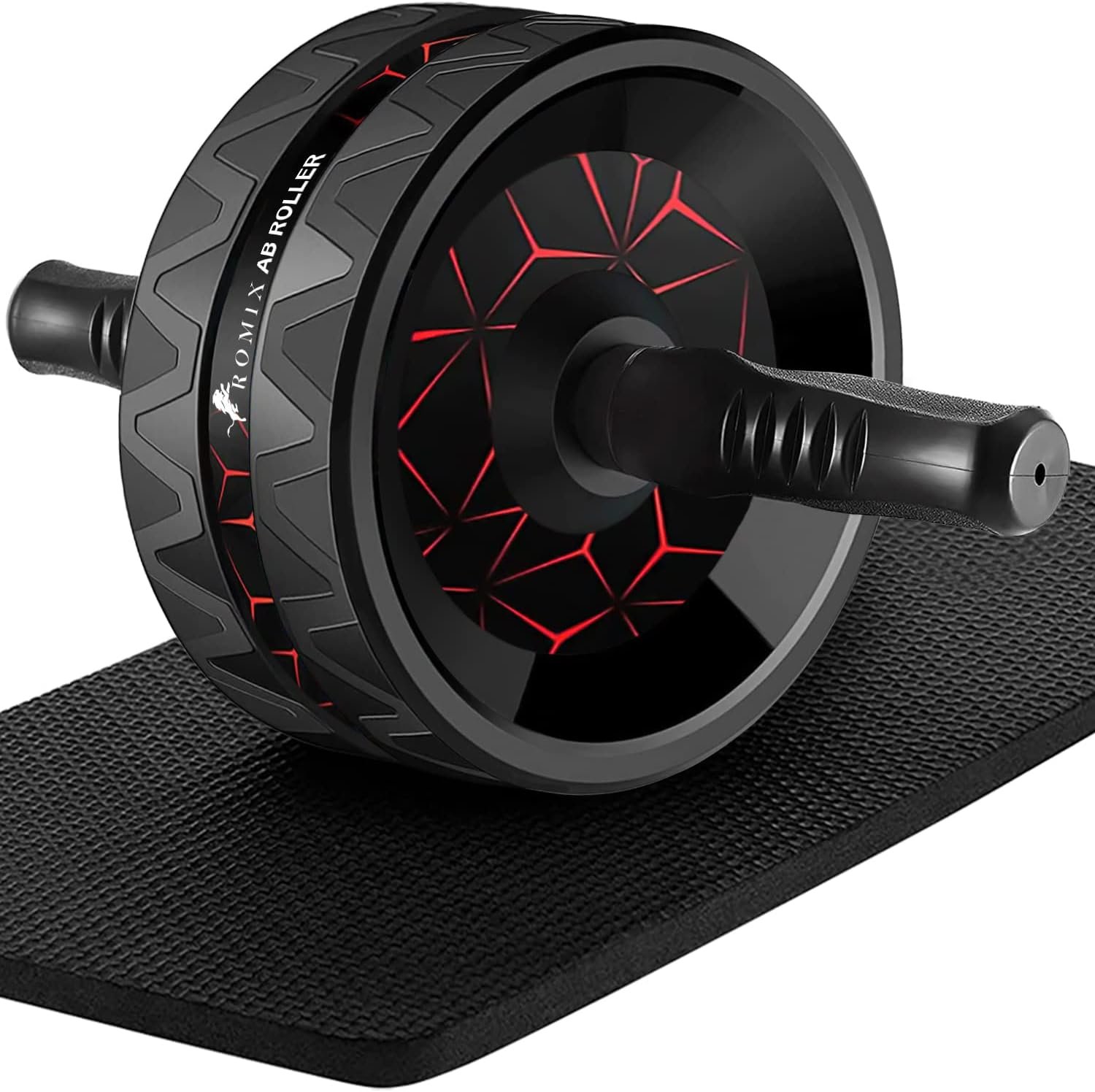 ROMIX Ab Roller Wheel for Abs Workout, Dual Wheel Core Trainer, Knee Mat