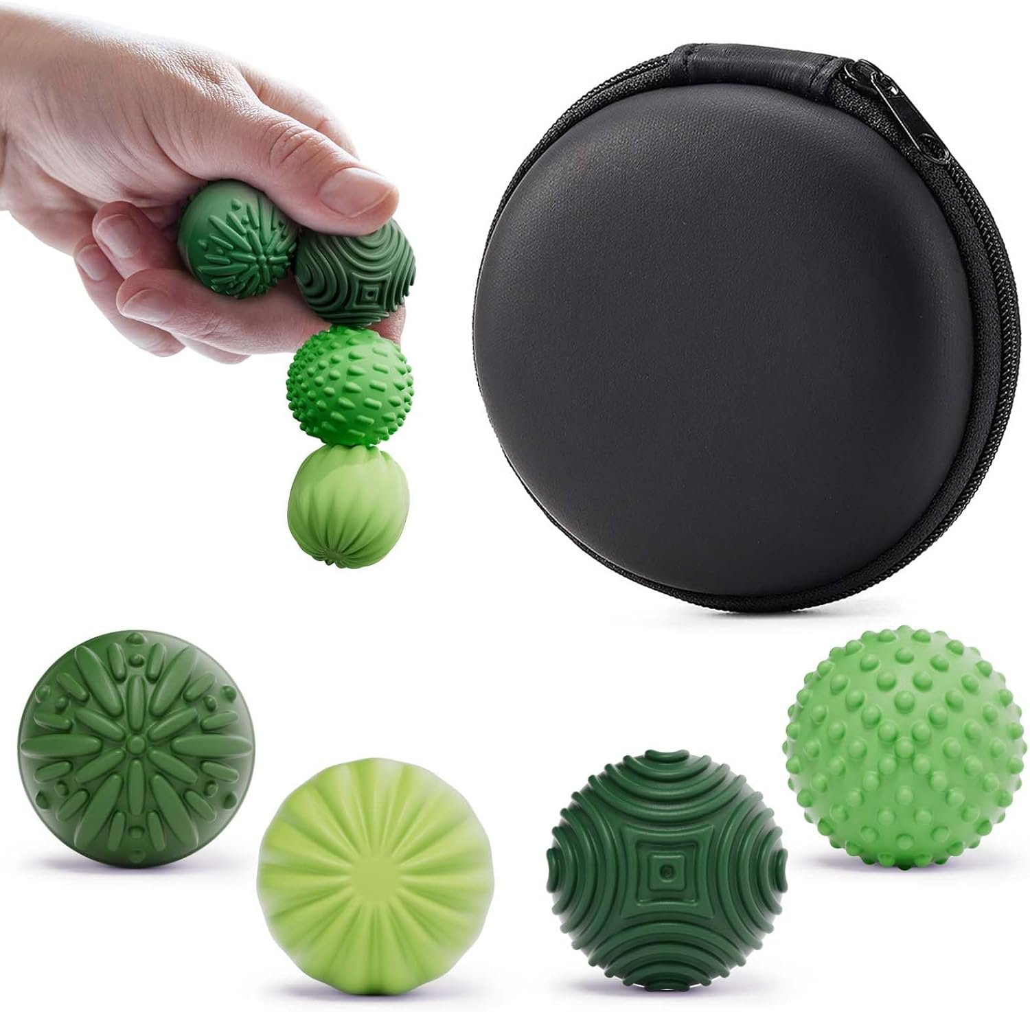 Silicone Magnetic Balls Fidget Toys for Adults & Teens,4PCS Stress Relief Sensory Toys for Autism ADHD Anxiety,Fun Textures Gadgets,Office Desk Toy,Stocking Stuffers for Women Men Teen Gift