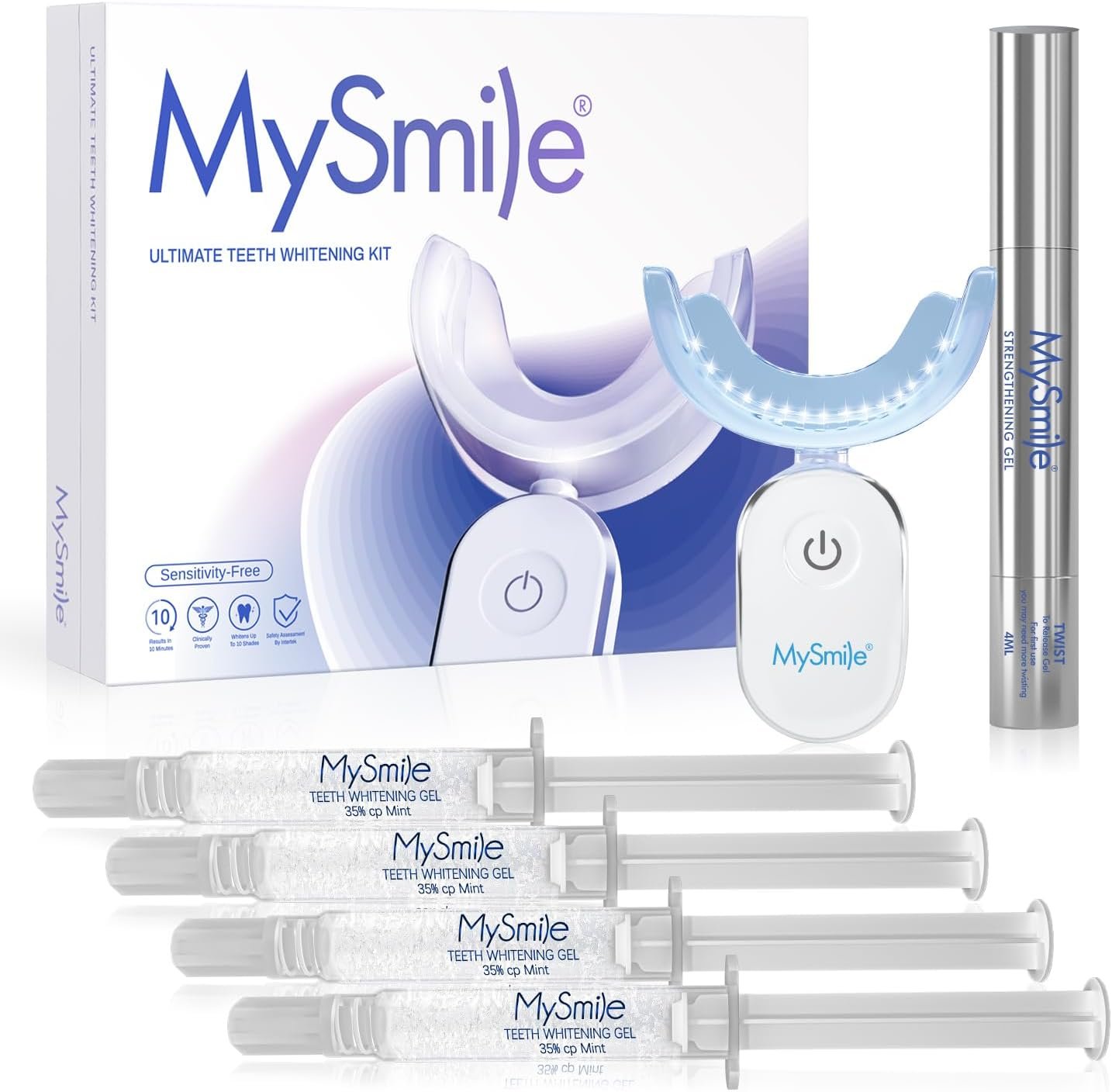 MySmile Teeth Whitening Kit for Sensitive Teeth, 30+ Treatments Whitener