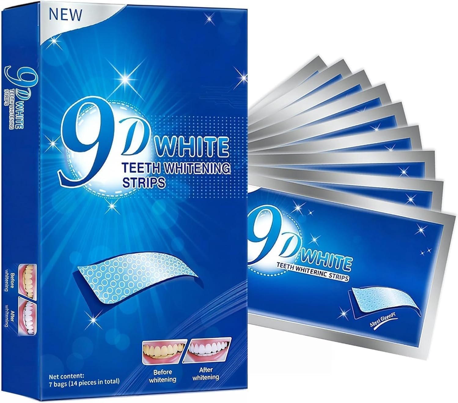 Teeth-Whitening Strips for Sensitive Teeth – Teeth Whitening Kit Professional Effects, Teeth Whitener for Enamel Safe, 14 White Strips (7 Day Treatment) Remove Stains for a Brighter Smile, Mint