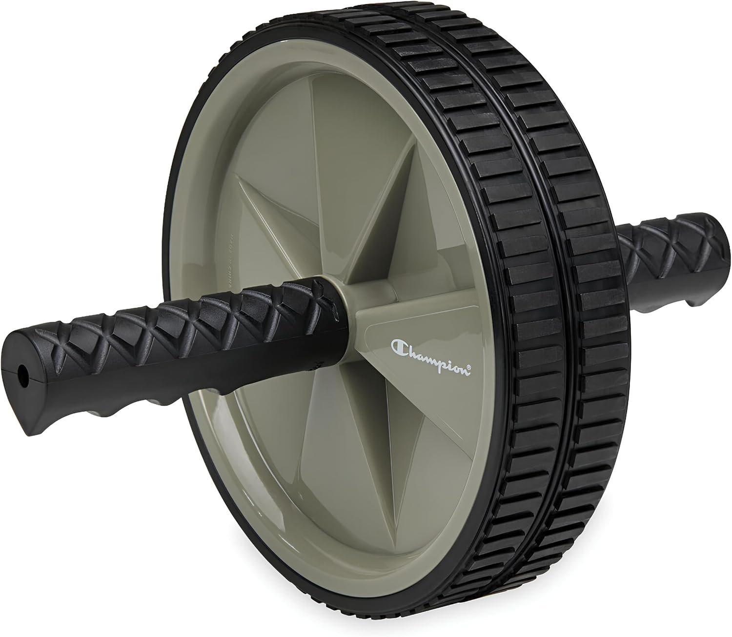 Champion Ab Roller Wheel, Dual Non-Skid Wheels (Grey/Black)