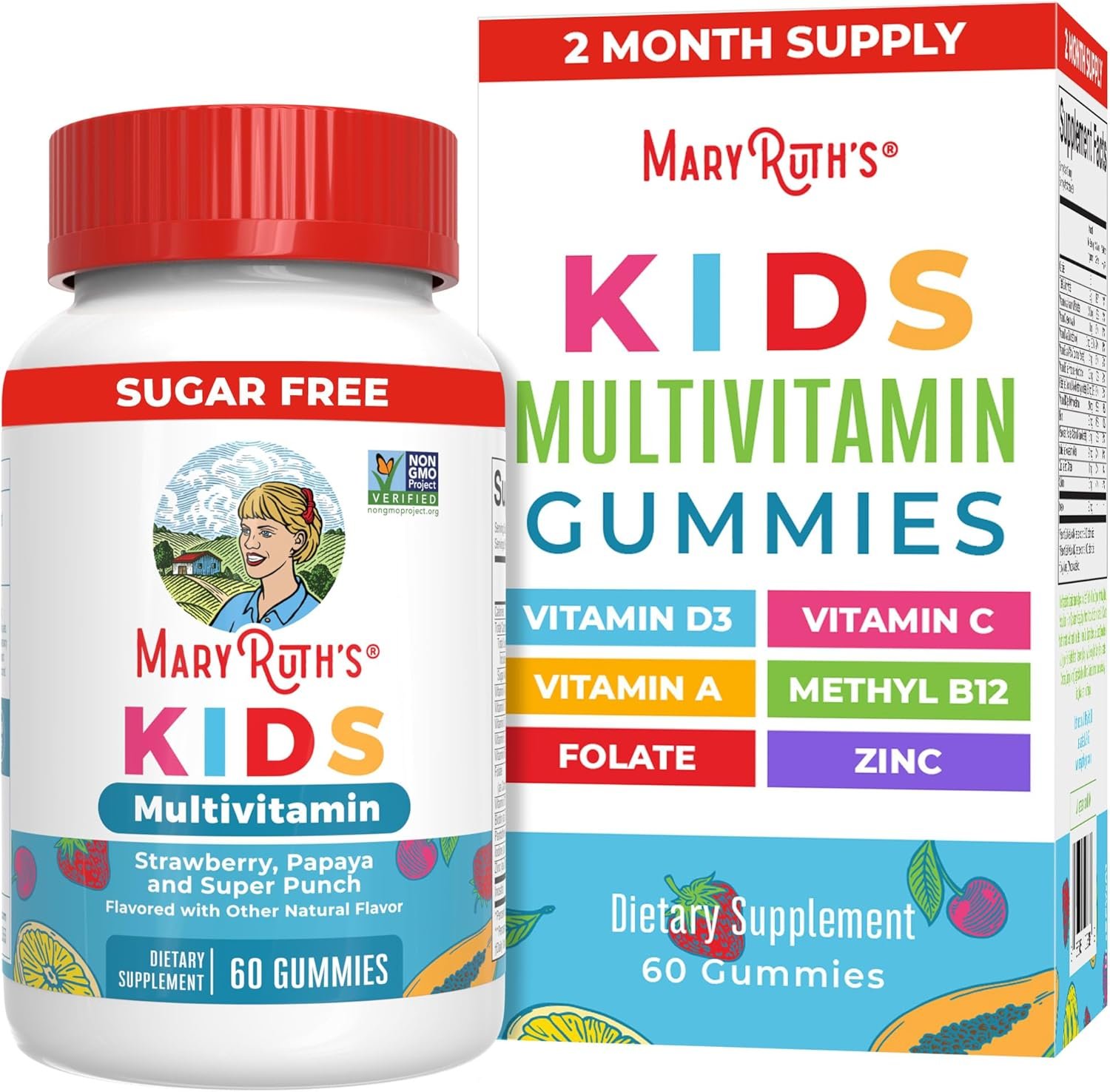 MARYRUTH’S Kids Multivitamin Gummies, Sugar Free, 2 Month Supply, Ages 4+