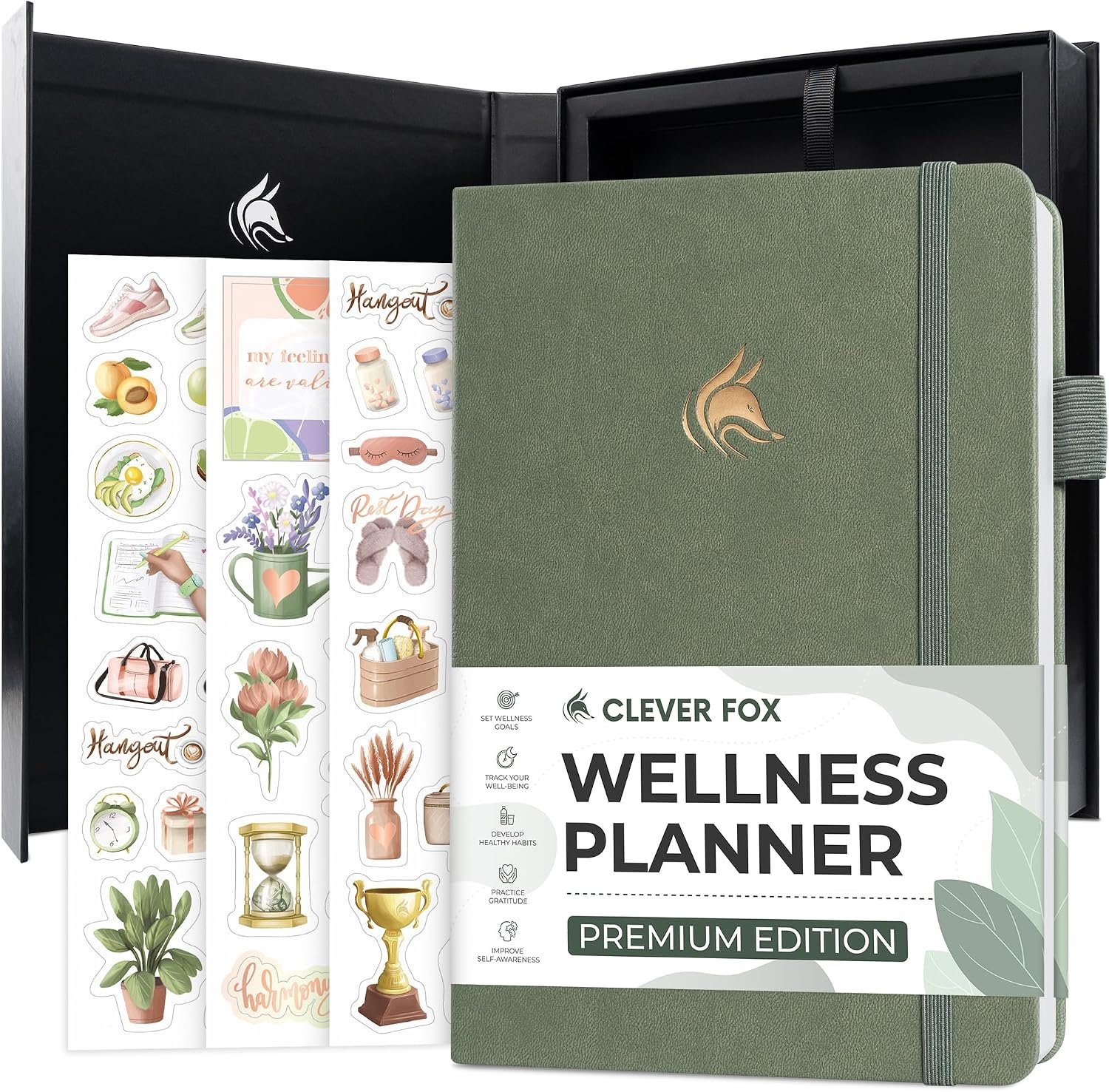 Clever Fox Wellness Journal Premium for Women, Workout & Food Cypress