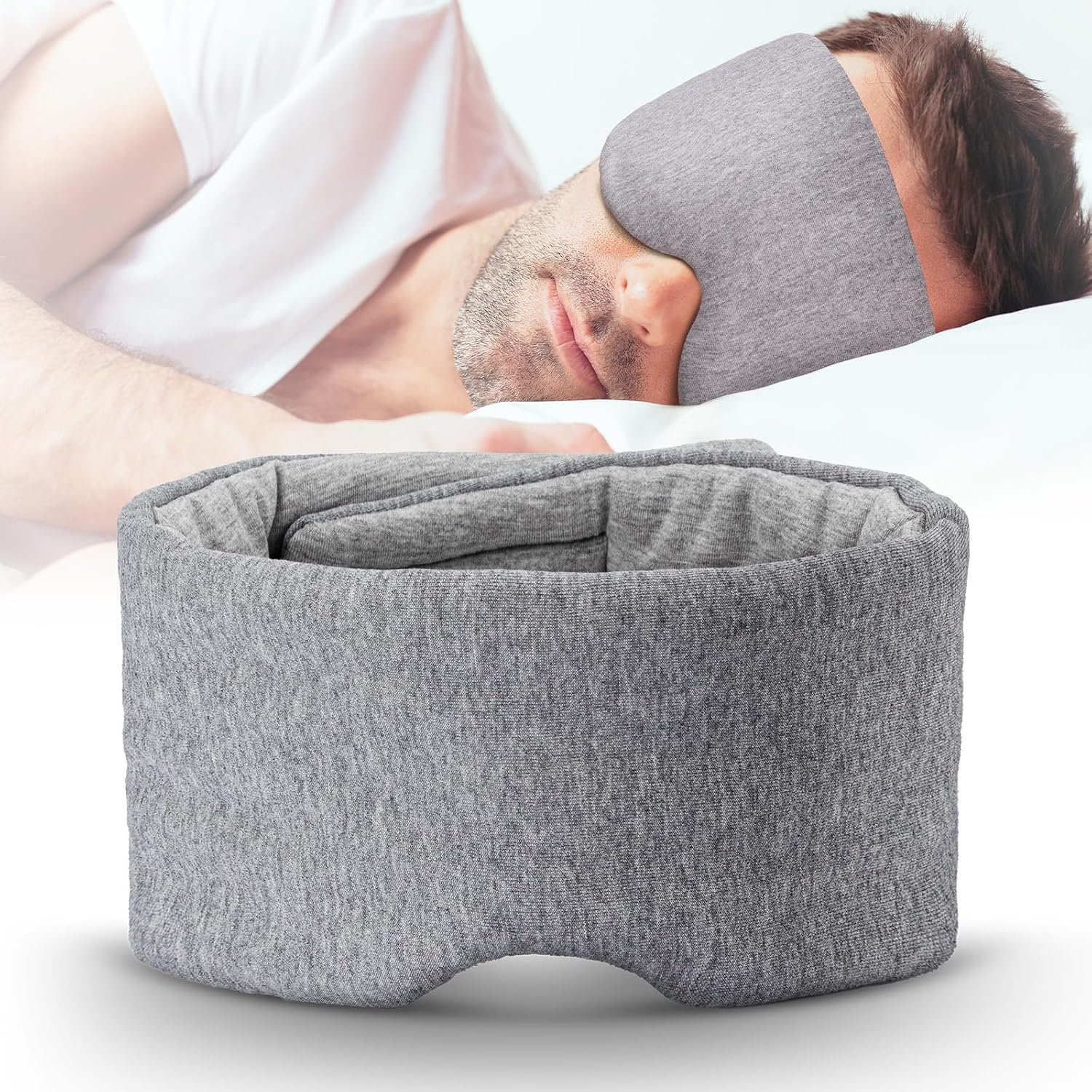 Cotton Sleep Eye Mask for Men and Women, 100% Blocking Light Sleeping Mask