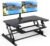 Mount-It! Standing Desk Converter Dual Monitor, 2 Screen Mounts Included, Height Adjustable Desk Riser in Black, Stand Up Desk Convertor Large 36″ Wide, Sit Stand Convertor with Manual Lift Gas Spring