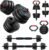 Adjustable dumbbell set,20/35/45/55/70/90lbs Free Weights set with upgraded nut, 5 in 1 Weight Set Used as Kettlebells, Barbell, Push up Stand, Fitness Exercise for Home Gym Suitable Men/Women