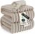 Bedsure Soft Queen Size Blanket for Bed Beige 90″x90″