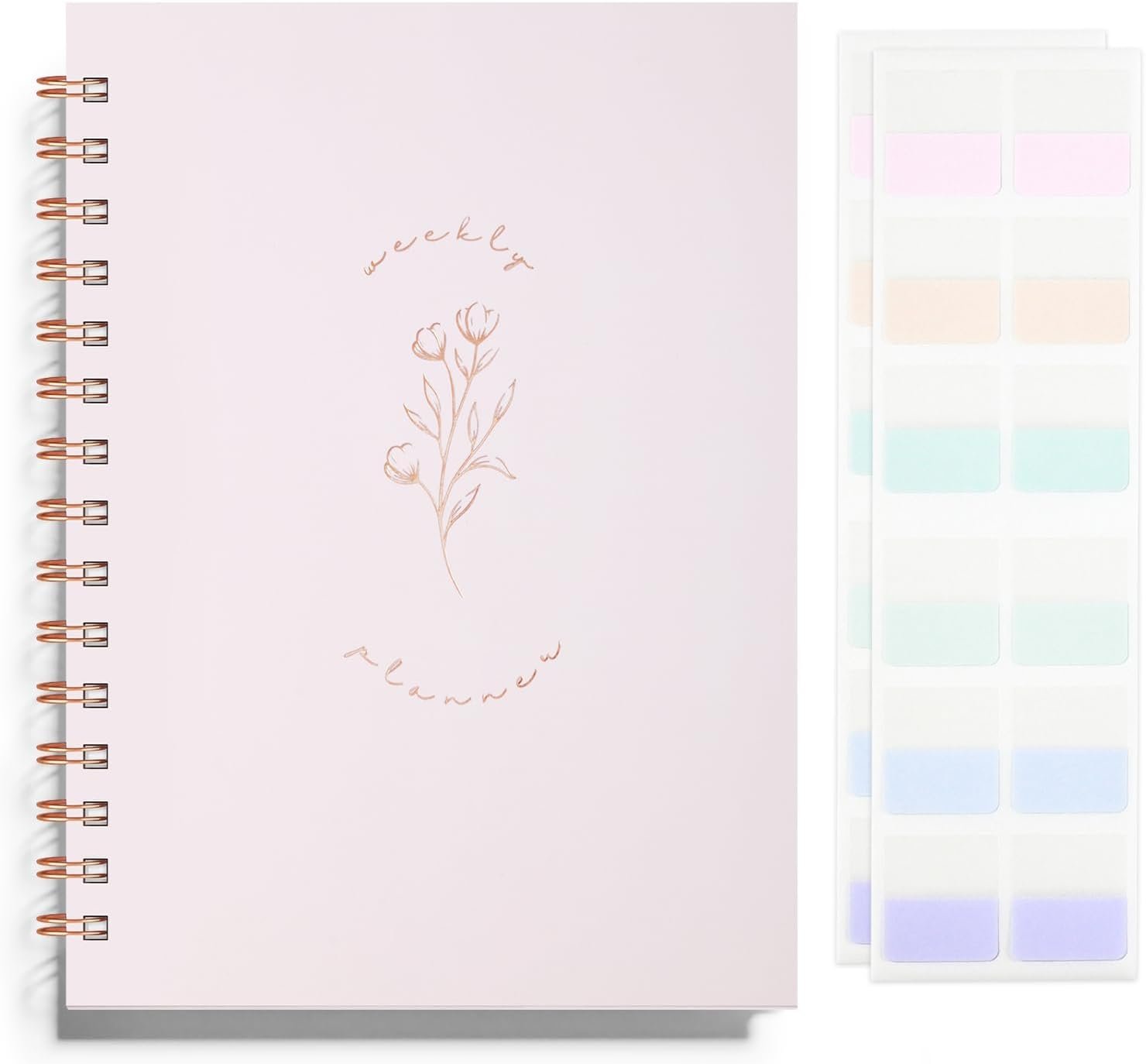 Undated Weekly and Monthly Planner Spiral Bound, Weekly Goals Notebook