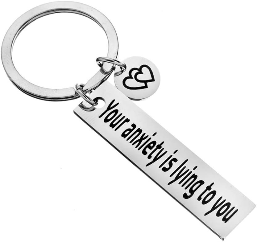 Hibetek Recovery Jewelry Keychain Anti – Your Anxiety is Lying to You Keychain Jewelry