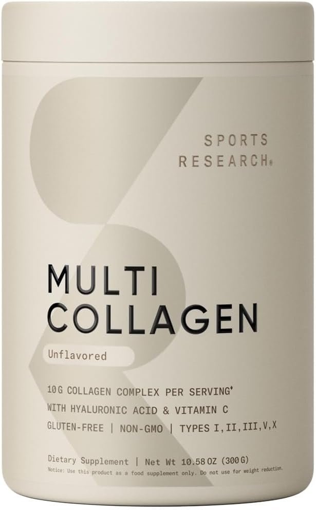 Sports Research® Multi Collagen Protein Powder, Unflavored – 30 Servings