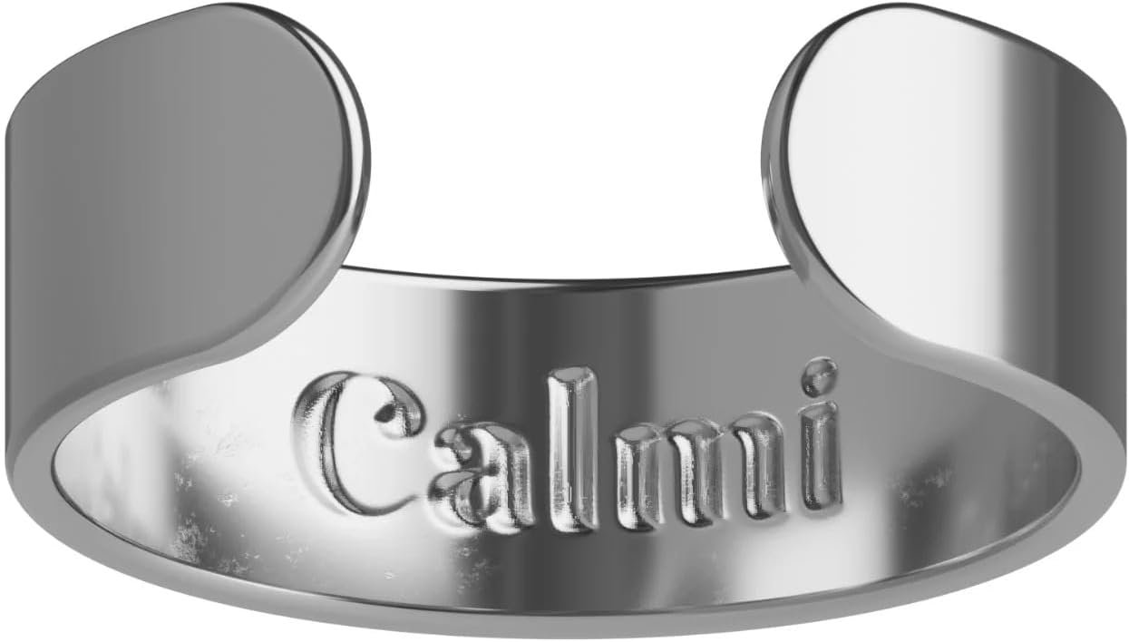 CALMI – Magnetic Wellness Ring 18K Gold Plated with Adjustable Stainless Steel Design | Wearable Magnetic Field Accessory for General Wellbeing | Unisex (Silver)