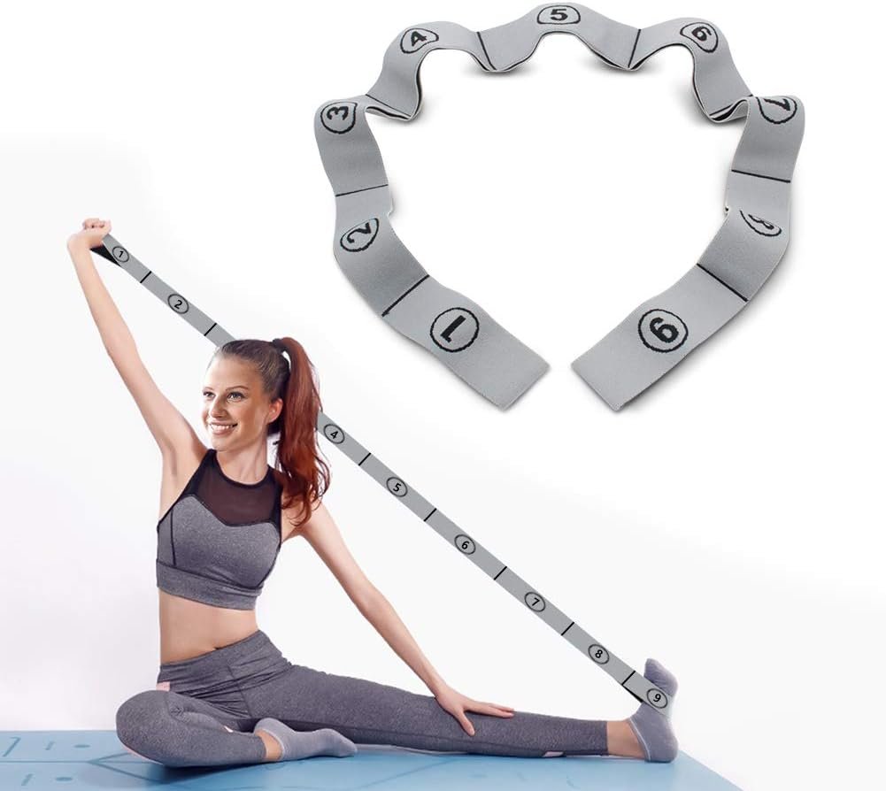 Stretch Strap, Elastic Yoga Stretching Strap, Multi-Loop for Physical Therapy, Pilates, Yoga, Dance & Gymnastics Exercise and Flexible Pilates Stretch Band