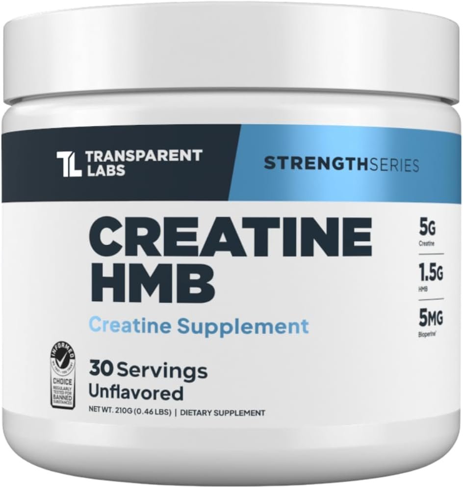 Transparent Labs Creatine HMB – 30 Servings, Unflavored