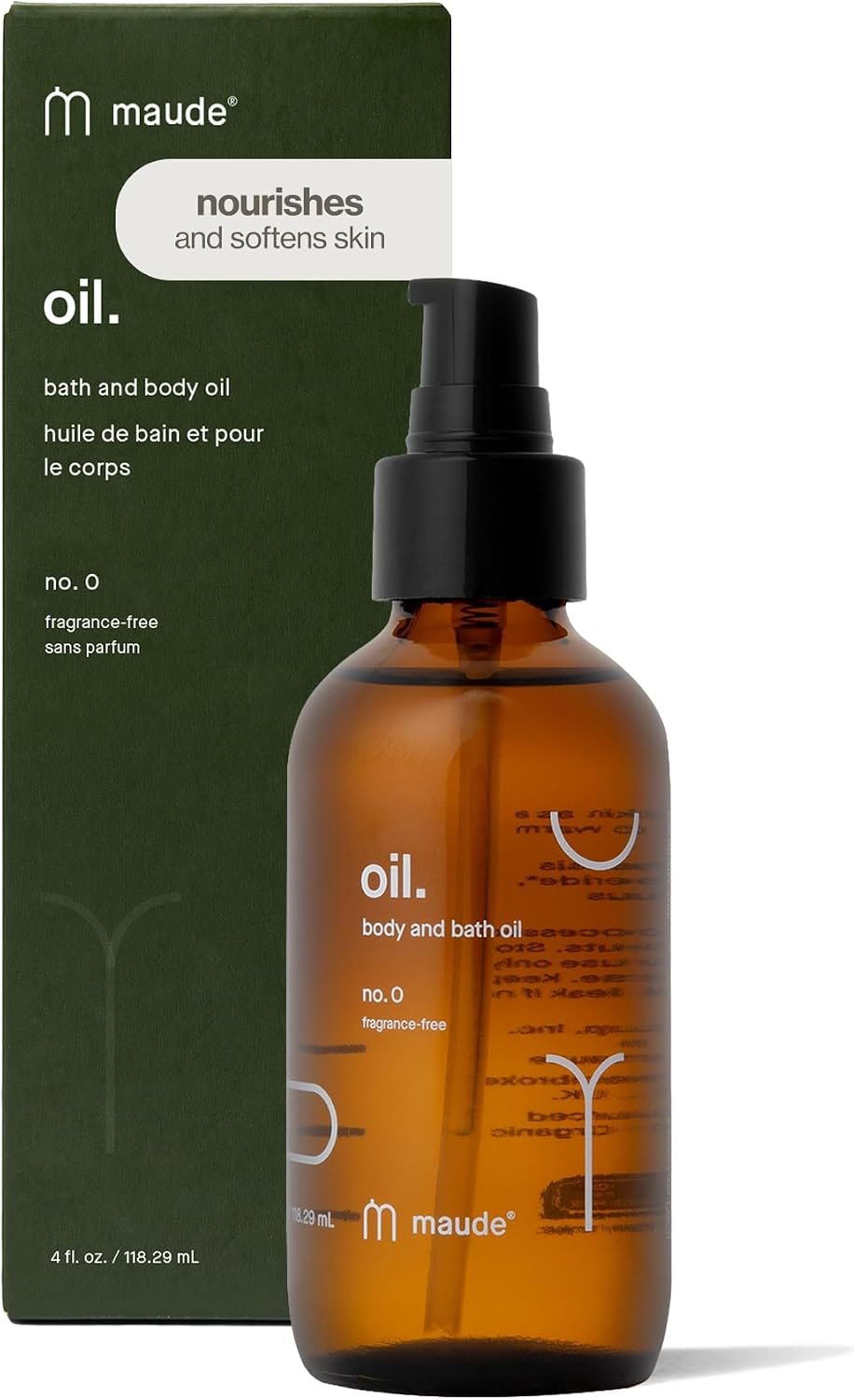 Maude Oil No. 0 – Hydrating Organic Massage + Body Oil – Skin Moisturizer with Jojoba, Coconut + Castor Oil – Rich in Vitamin B + Vitamin E – Relaxing Self Care Gifts (4 fl oz)