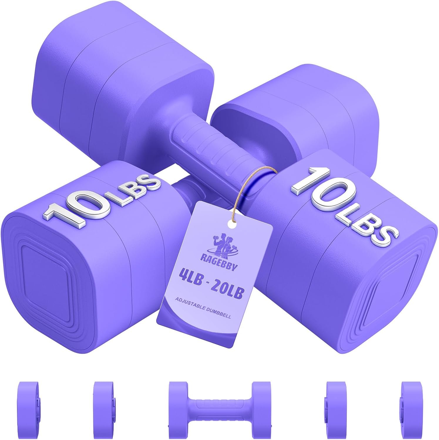 Ragebby Adjustable Dumbbell Set of 2, Weights for Men and Women at Home