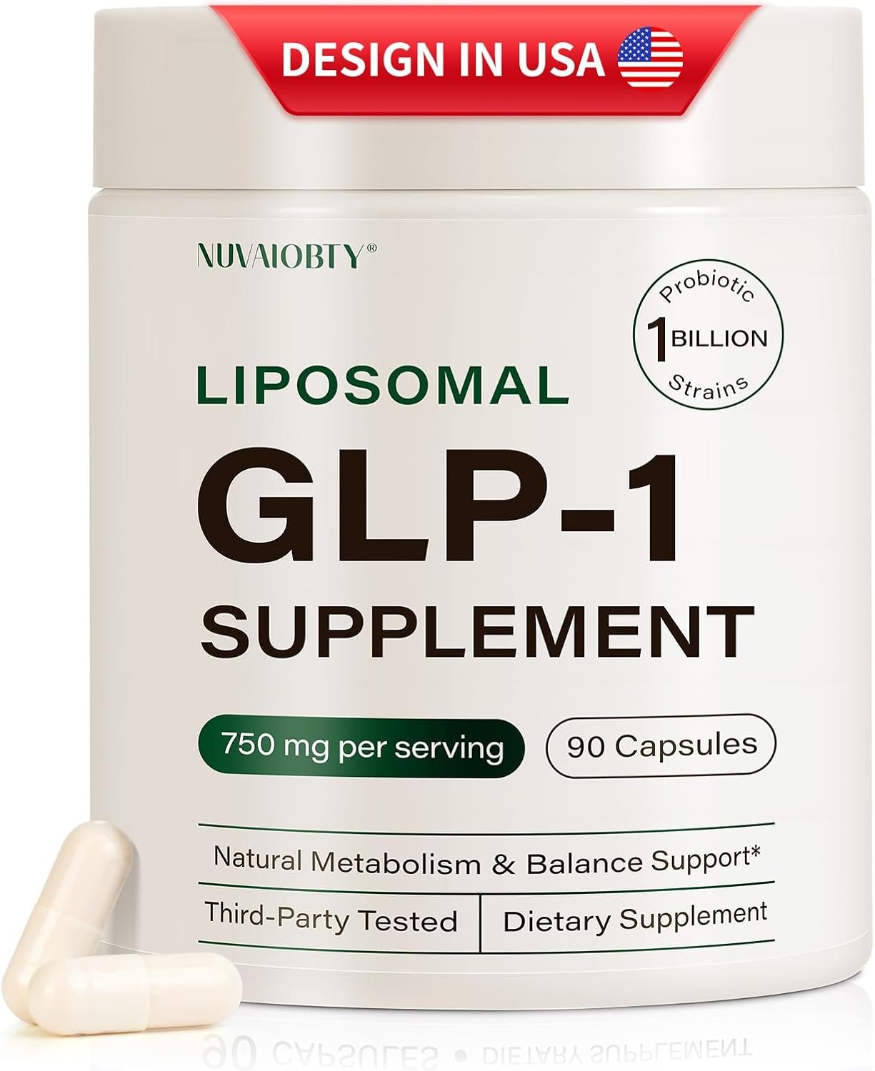 GLP-1 Supplement for Women and Men, Hunger & Metabolism Support-90 Capsules