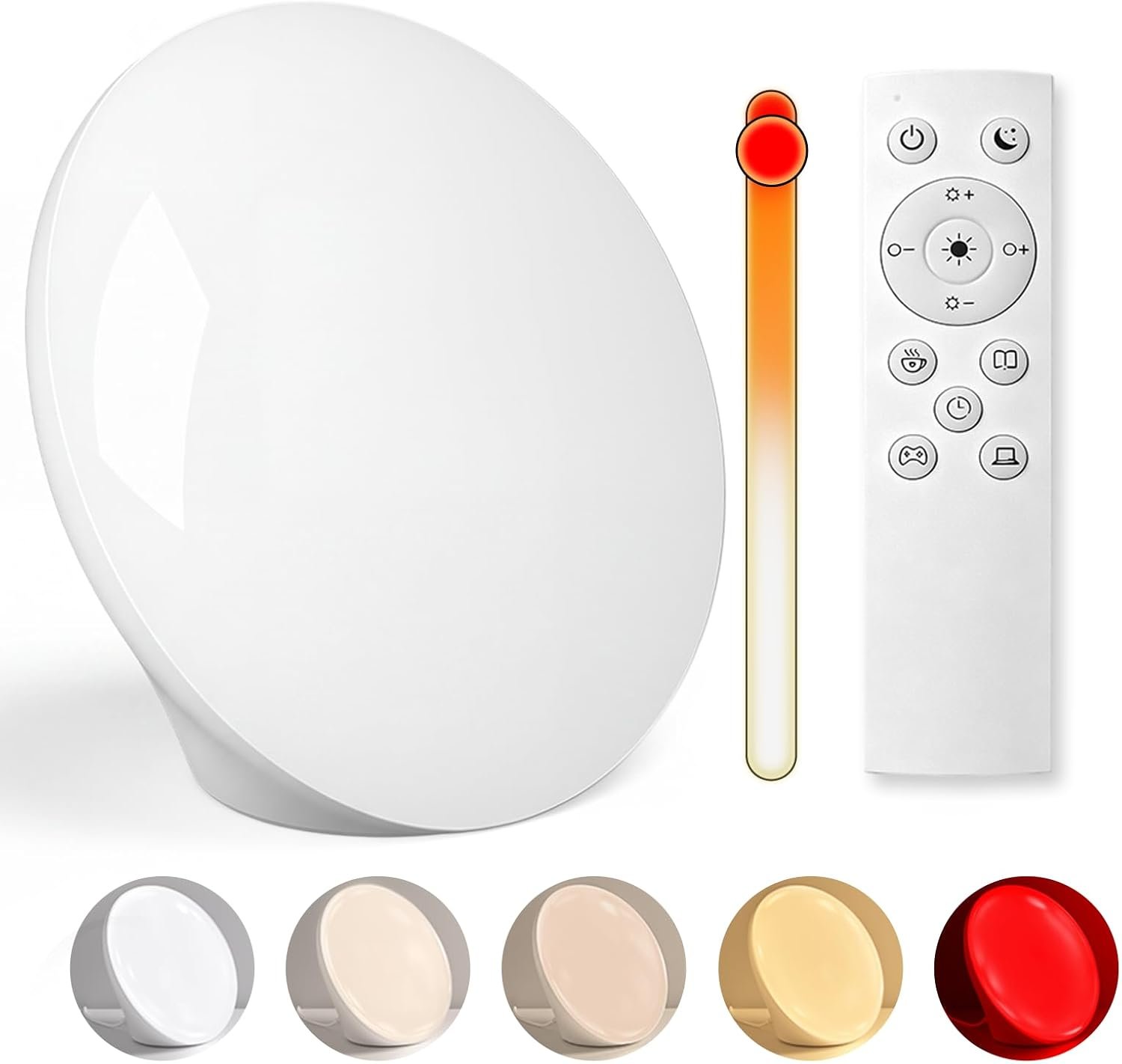 10000Lux Light Therapy Sun Lamp & Red Night Light,Sunlight Lamp with Remote