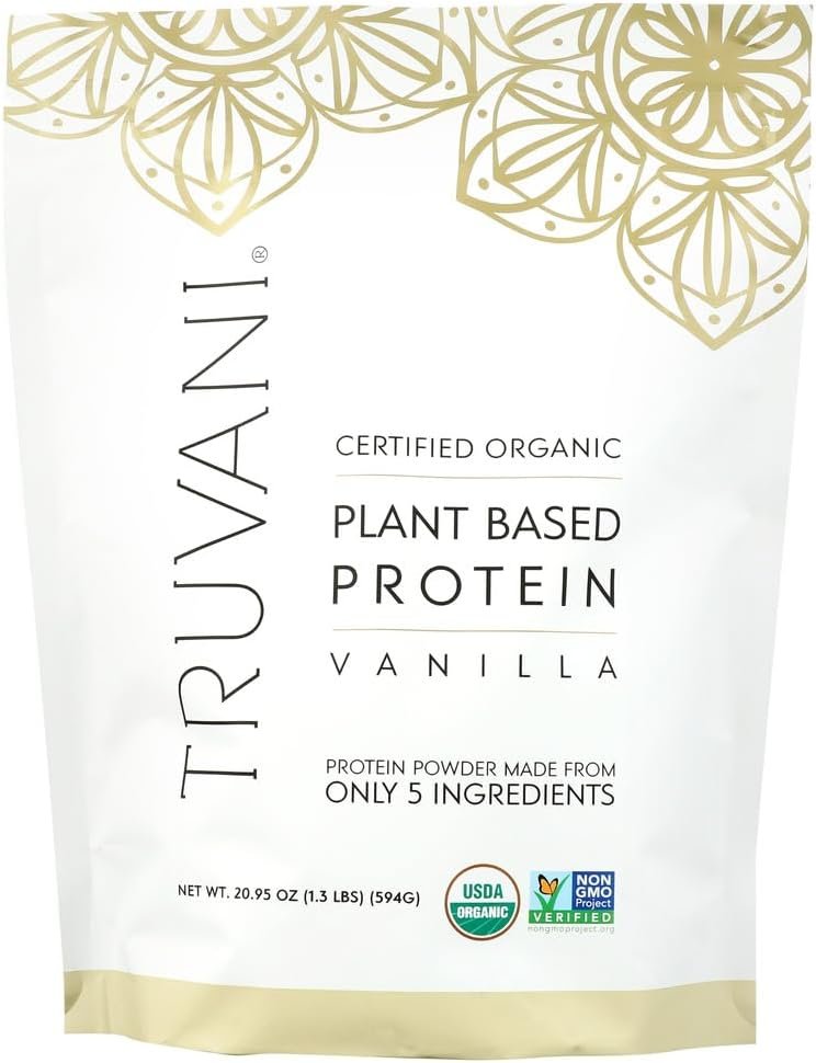 Truvani Organic Plant Based Protein Powder | Vanilla | 20 Servings