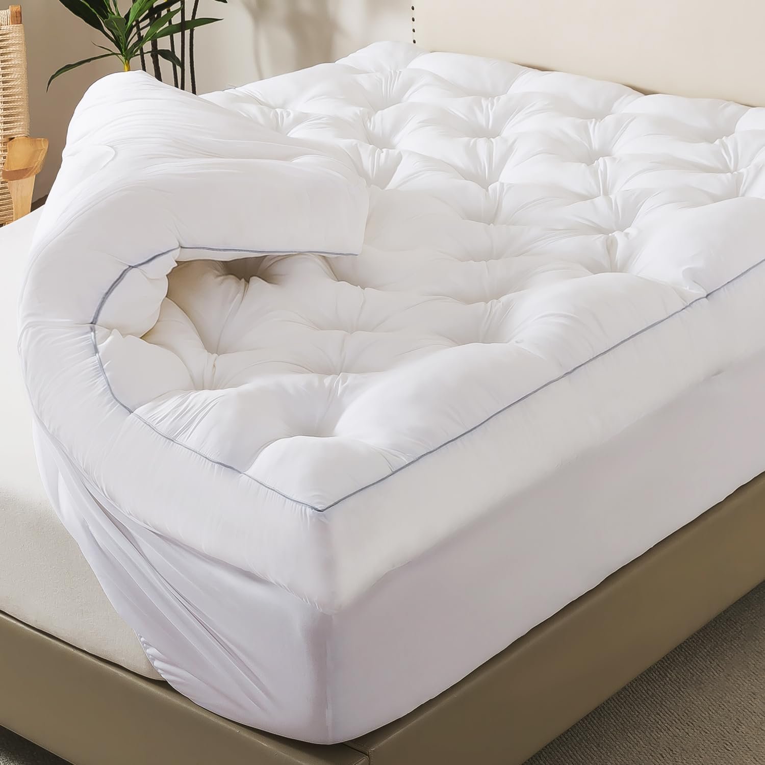 WhatsBedding 5 Inch Memory Foam Mattress Topper (Queen, 60×80),Deep Pocket