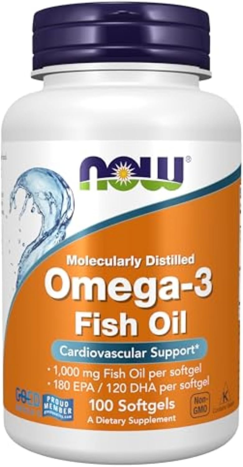 NOW Supplements, Omega-3, Molecularly Distilled, 100 Softgels