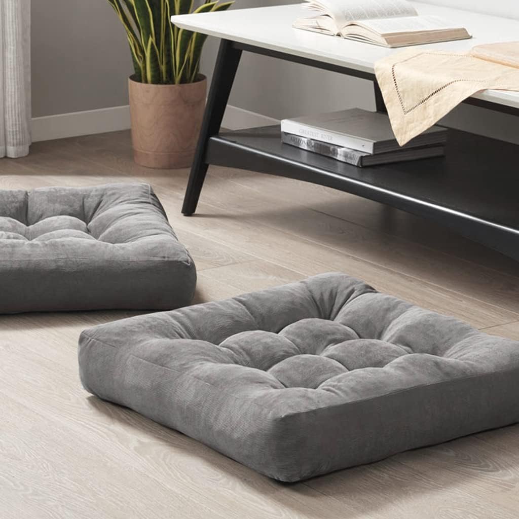 Floor Pillows Set of 2, Large Meditation Cushion for Adults, 22 Inch Square