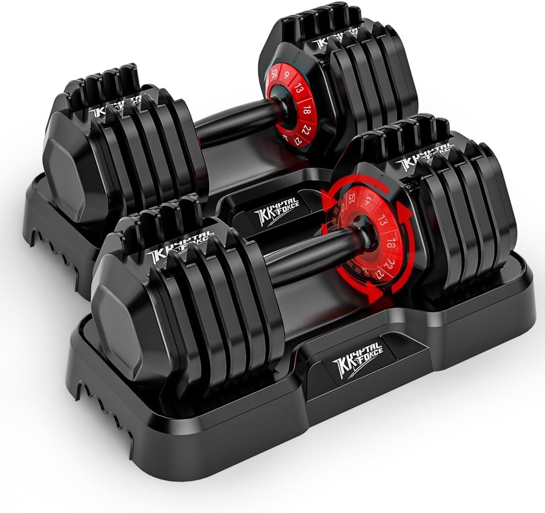 Adjustable Dumbbell Set of 2, 50/100/110lbs Free Weights Dumbbell Set