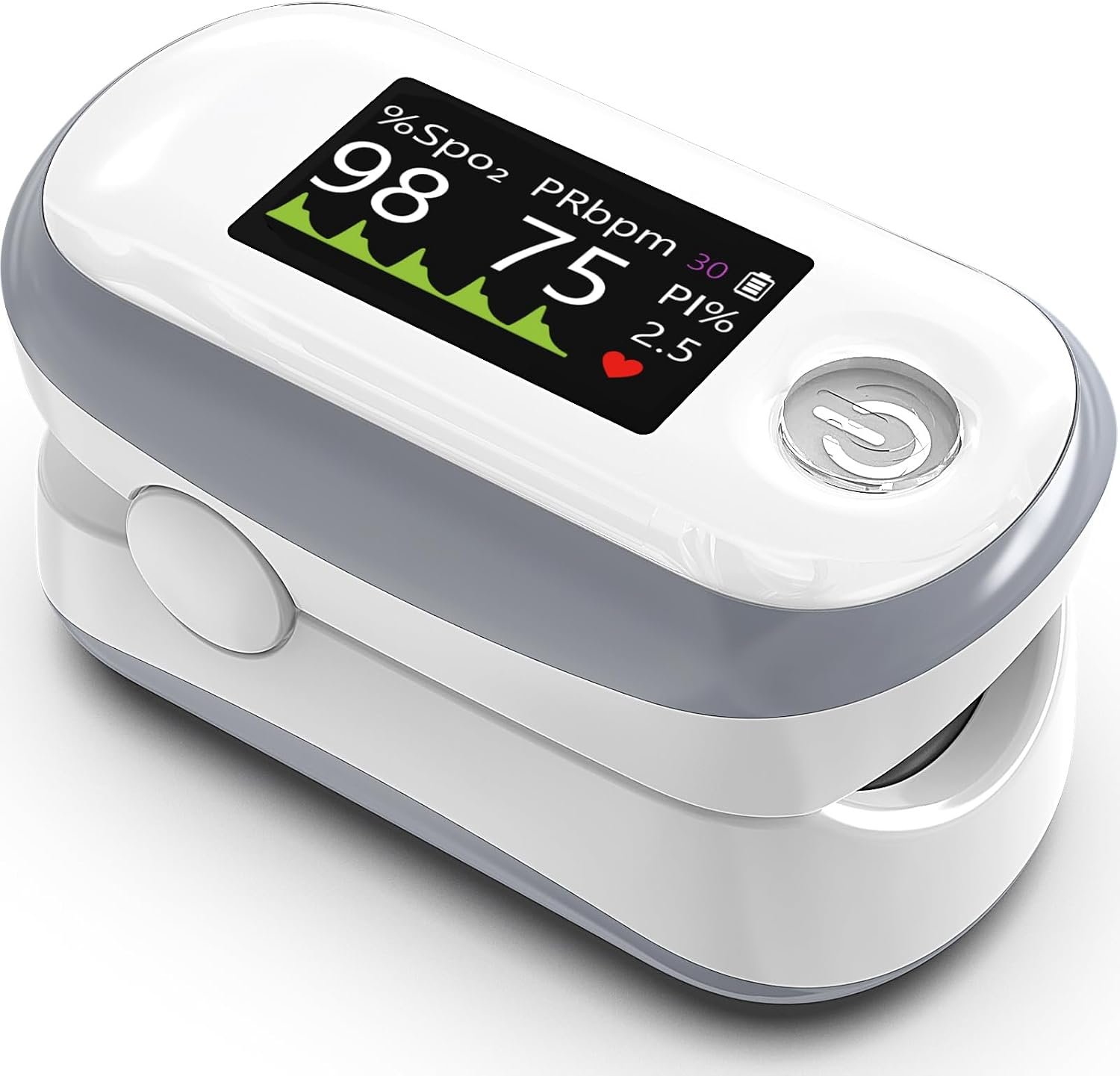 Alecaremed Pulse Oximeter, 4 Color Oxygen Monitor Fingertip with 20× Memory