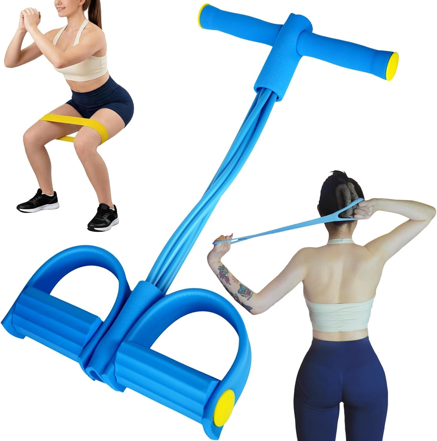 Pedal Resistance Bands 6-Tube Multifunction Arm, Leg, Yoga, Pilates