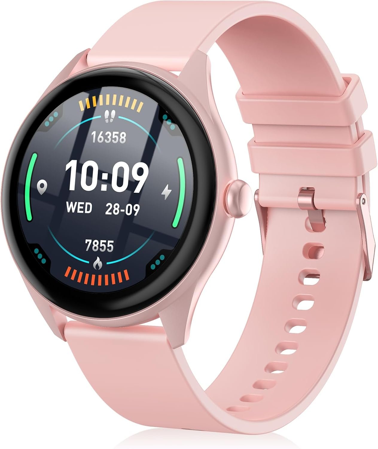 Smart Watch for Women, 1.39″ HD Touchscreen Smartwatch with 120 Sports Modes, AI Voice Assistant, Heart Rate/Sleep Monitor, Bluetooth Call & Music Control Fitness Watch for iPhone/Android (Pink)