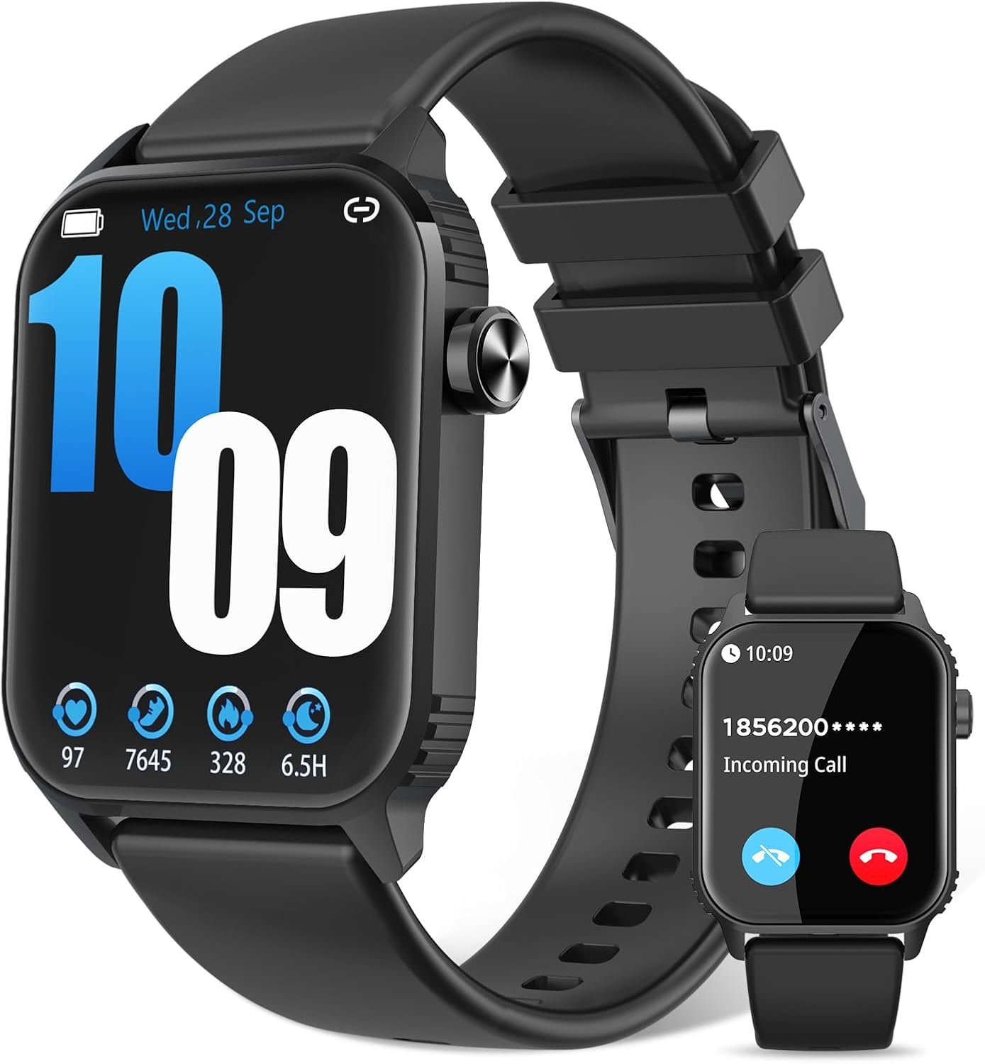 Smart Watch for Men, 120+ Sports Modes Smartwatch with 1.83″ HD Touchsreen, Sleep Monitor, IP67 Waterproof, Bluetooth Call & Music Control Fitness Watch for iPhone/Android (Black)