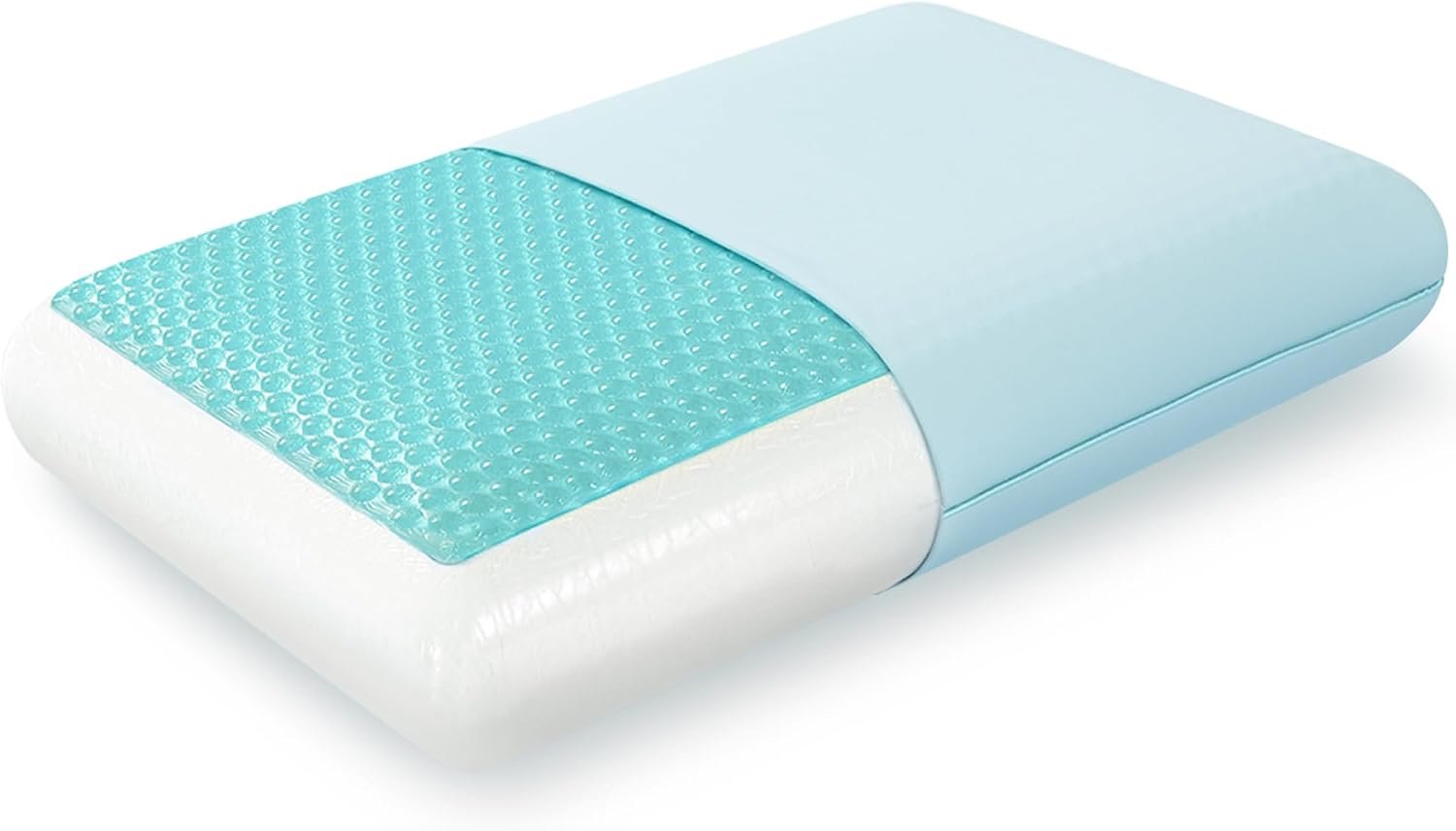 EGOHOME Cooling Gel Memory Foam Pillow, Reversible, Neck Support, Queen