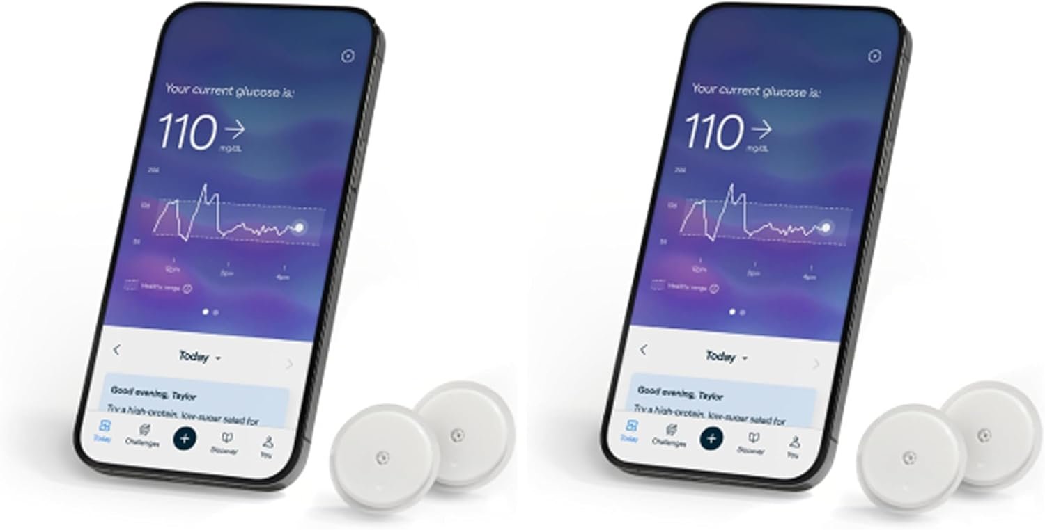 Lingo Continuous Glucose Monitor (CGM) 4-Pack. 24/7 Glucose Tracking
