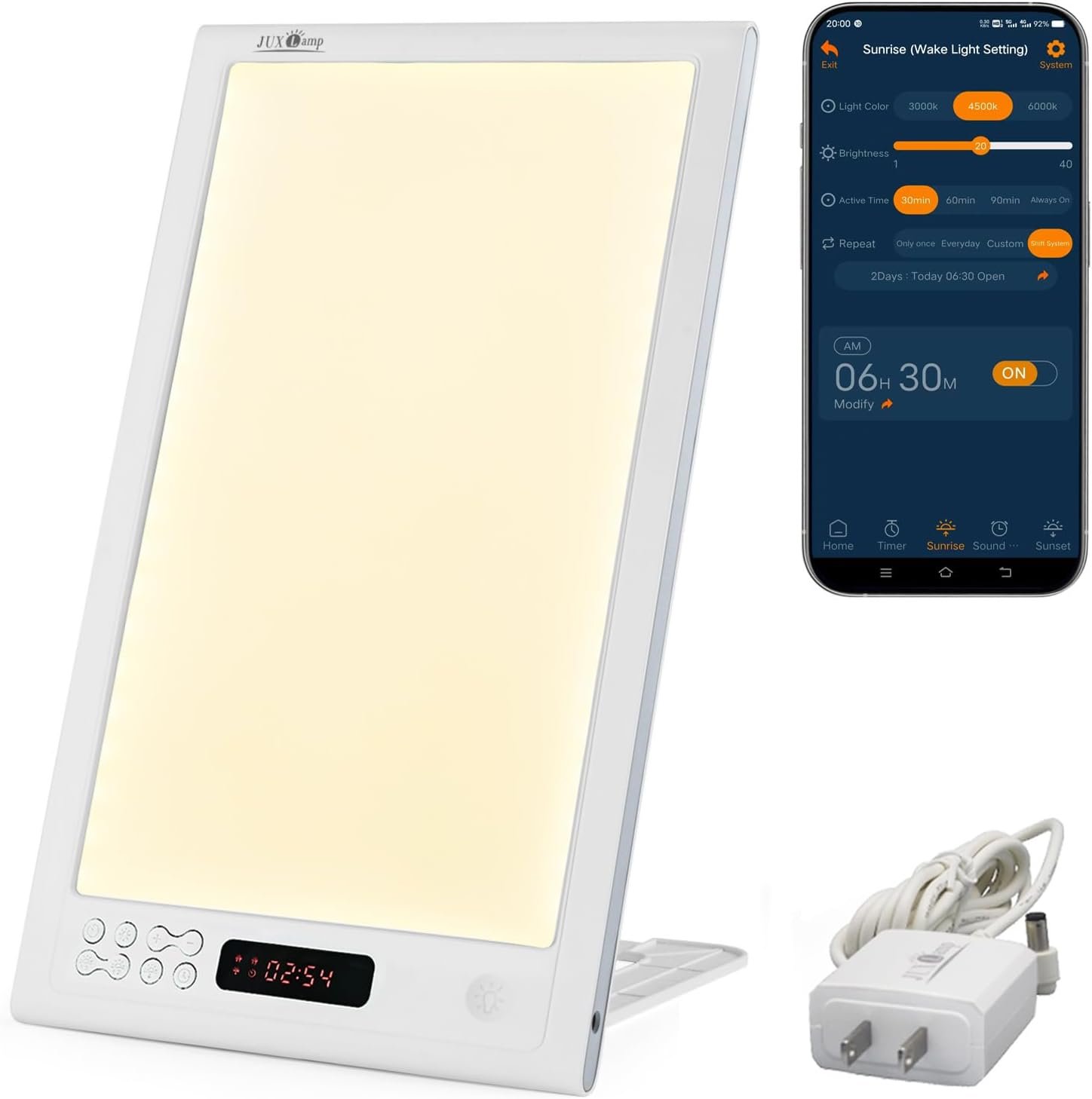 Light Therapy Sunrise Wake-up Lamp with APP Control