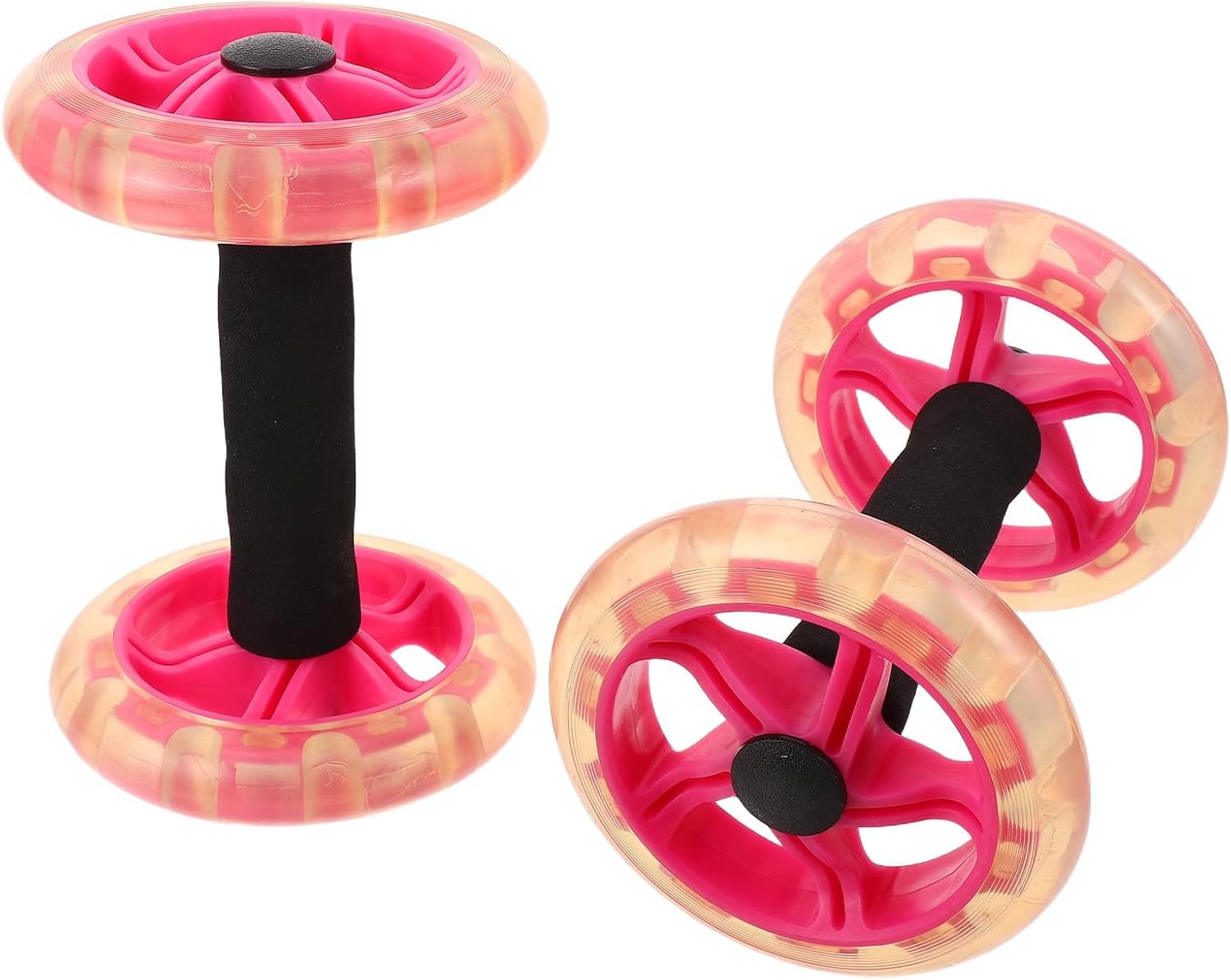Kisangel 2pcs Dual Roller Ab Wheel, Abdominal Dumbbell Equipment