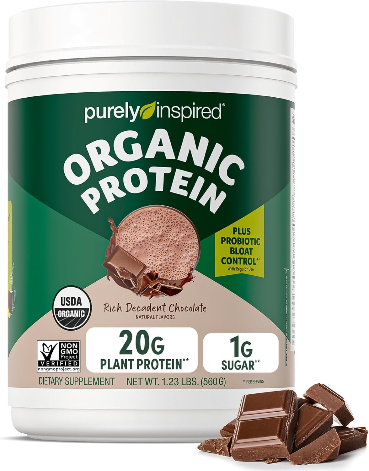 Purely Inspired Plant-Based Protein Powder, Rich Decadent Chocolate