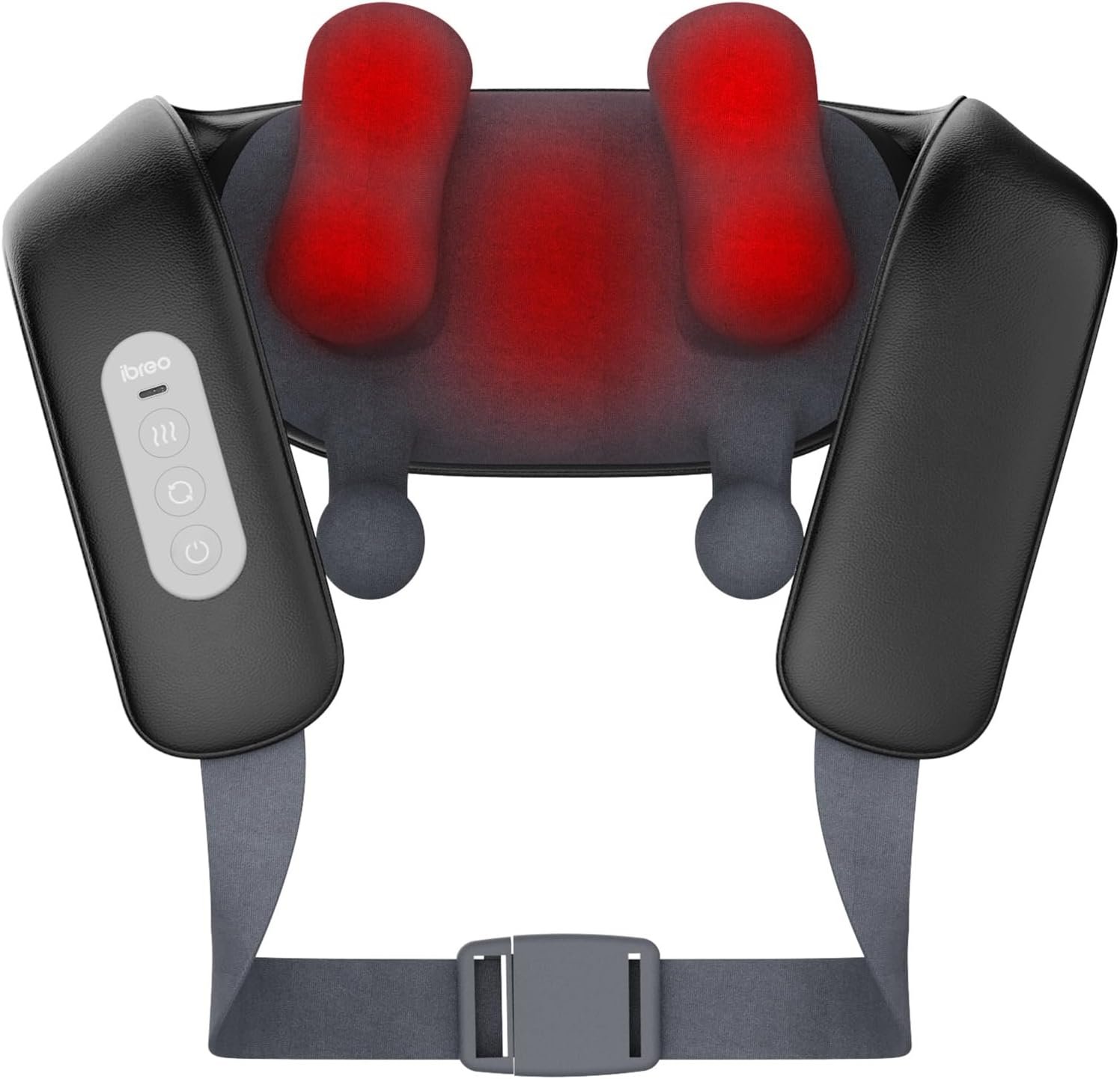 ibreo Neck and Back Massagers with Heat, 3D Shiatsu Deep Tissue Kneading, 4 Massage Modes, Adjustable Fit & Rechargeable Design for Shoulder, Leg, Waist, Muscle and Pain Relief
