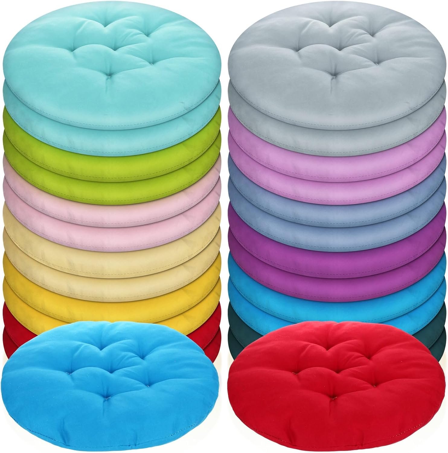 Tinideya 24 Pcs Floor Cushions Classroom,Medium 15.7 Inch,Multi Color