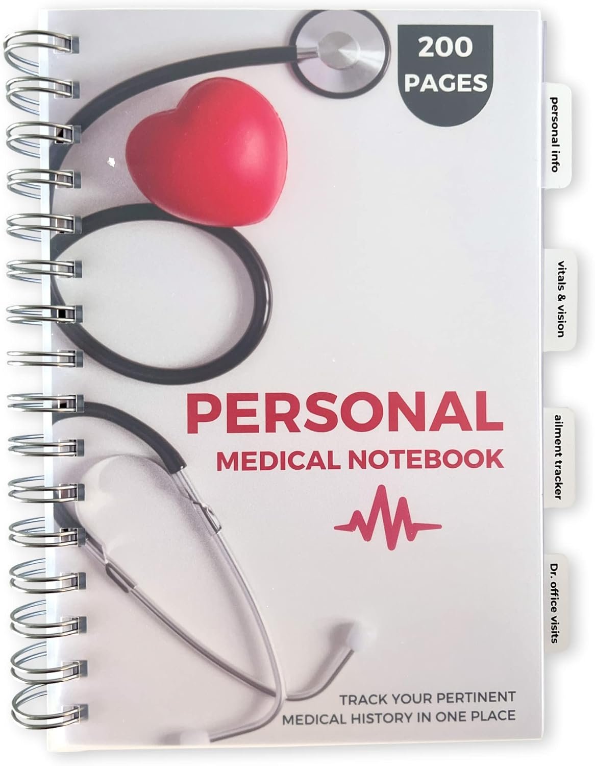 Portage Notebooks Medical Records Organizer – Chronic Illness Essentials Blood Pressure Log Book and Health Journal for Tracking Vital Signs and Wellness Progress, A4 Size 200 Pages