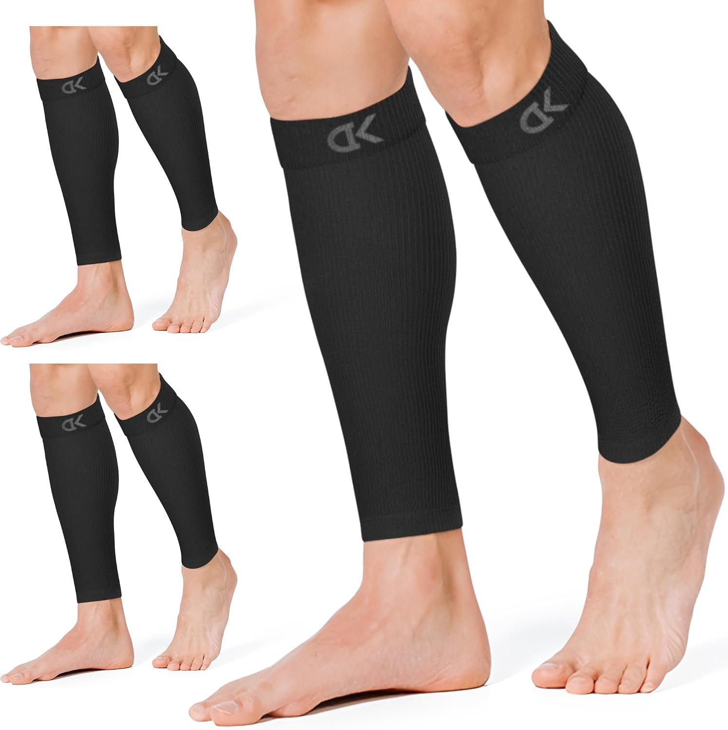 CHARMKING Calf Compression Sleeve for Women & Men Circulation (3 Pairs) 15-20 mmHg is Best Support for Running Cycling