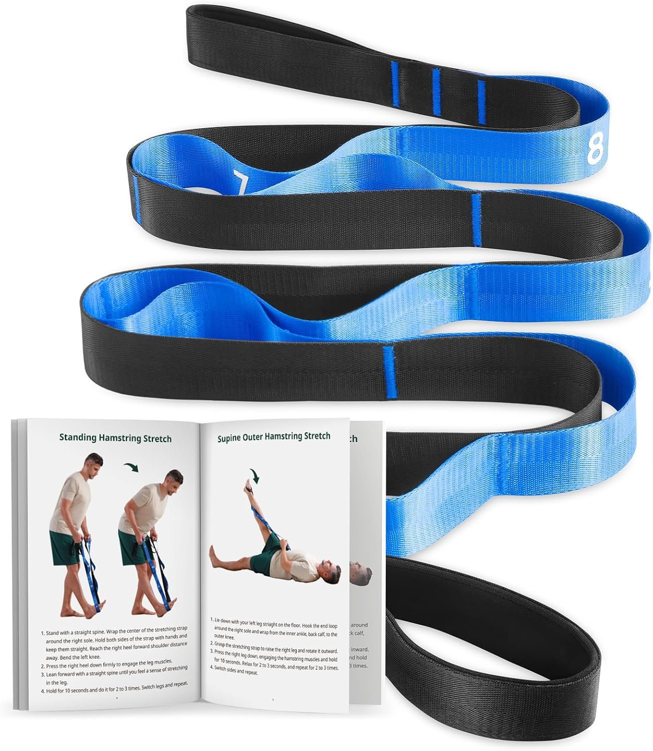 Trideer Stretching Strap with Loops, Yoga Strap, Stretch Bands for Exercise