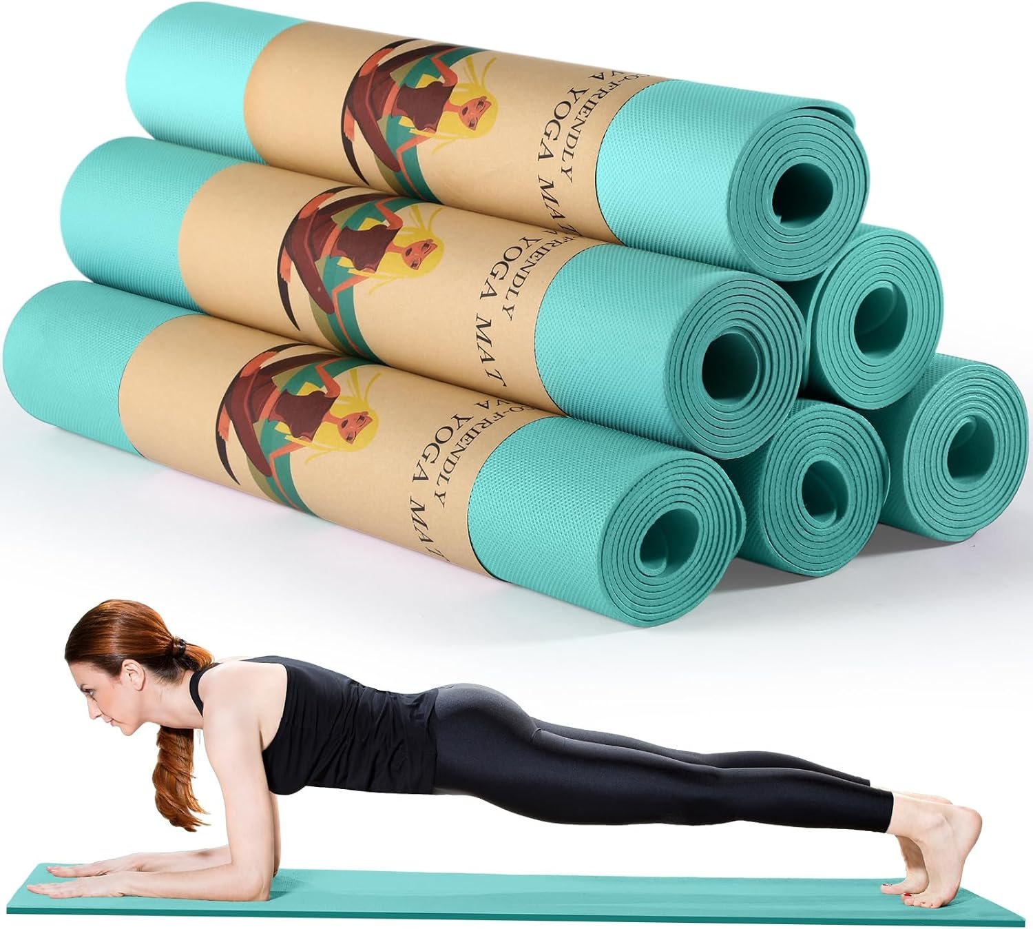 Timgle 6 Pack Yoga Mats Bulk 68×24 Inches Non Slip 4 mm Thick