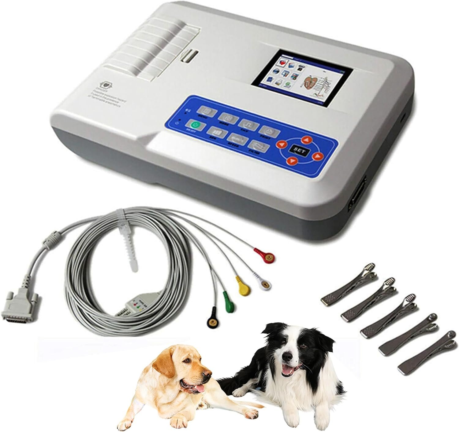 Digital 3 Chnnel 12 Lead Veterinary Animal Monitor Machine with Thermal Printing System