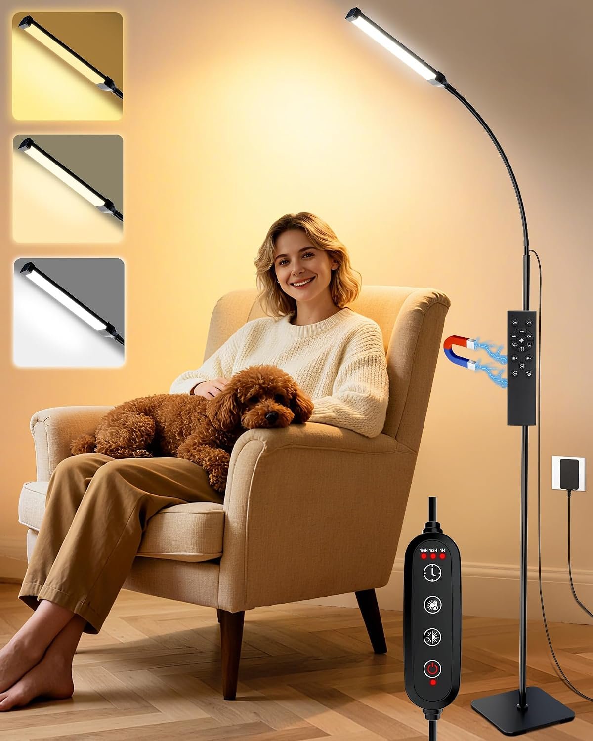 AearKing Light Therapy Lamp, 10000Lux UV-Free Sunlight Therapy Happy Lamp