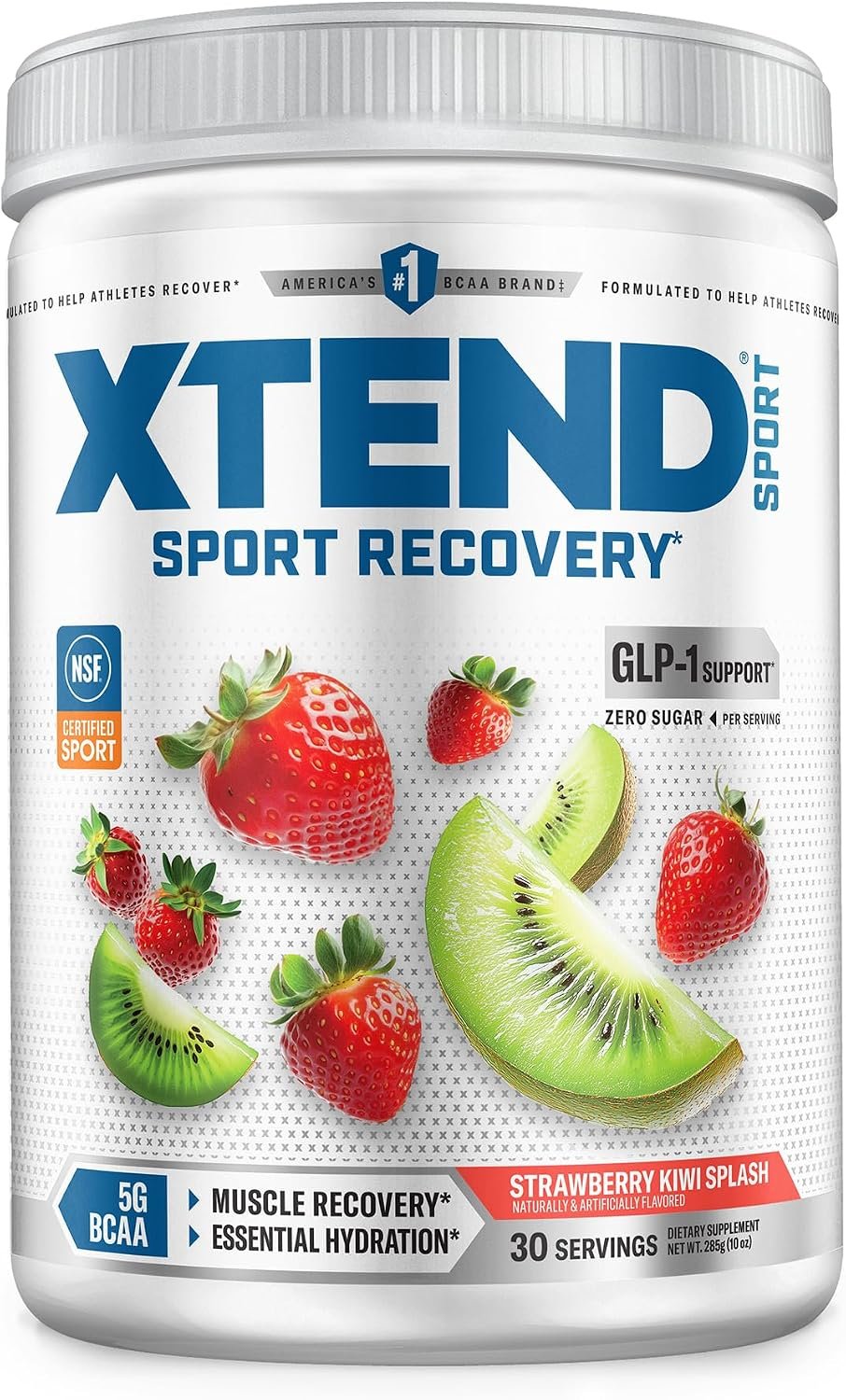 Xtend Sport BCAA Powder for Recovery, Strawberry Kiwi Splash, 30 Serv