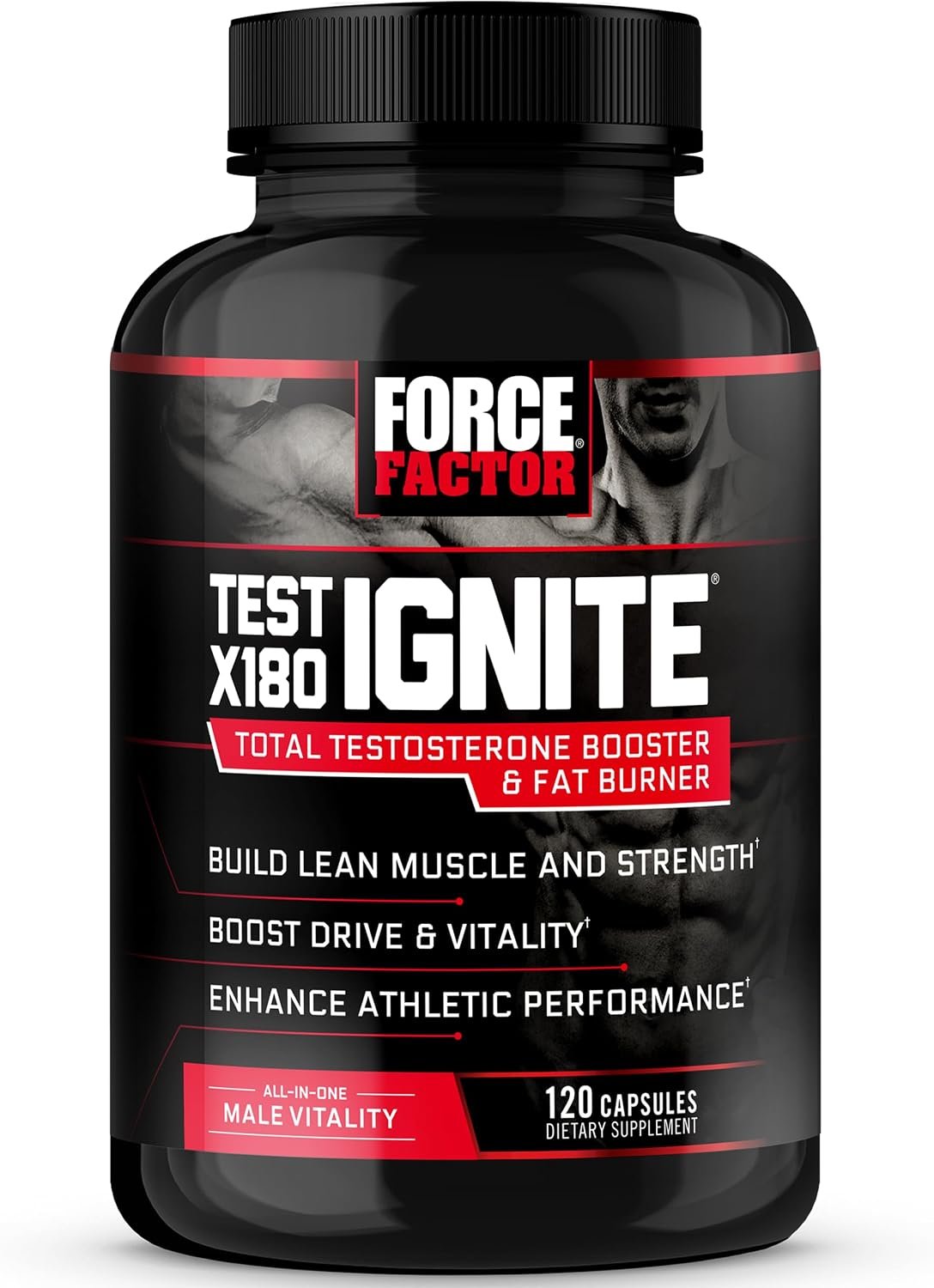 Force Factor Test X180 Ignite Testosterone Booster & Fat Burner for Men
