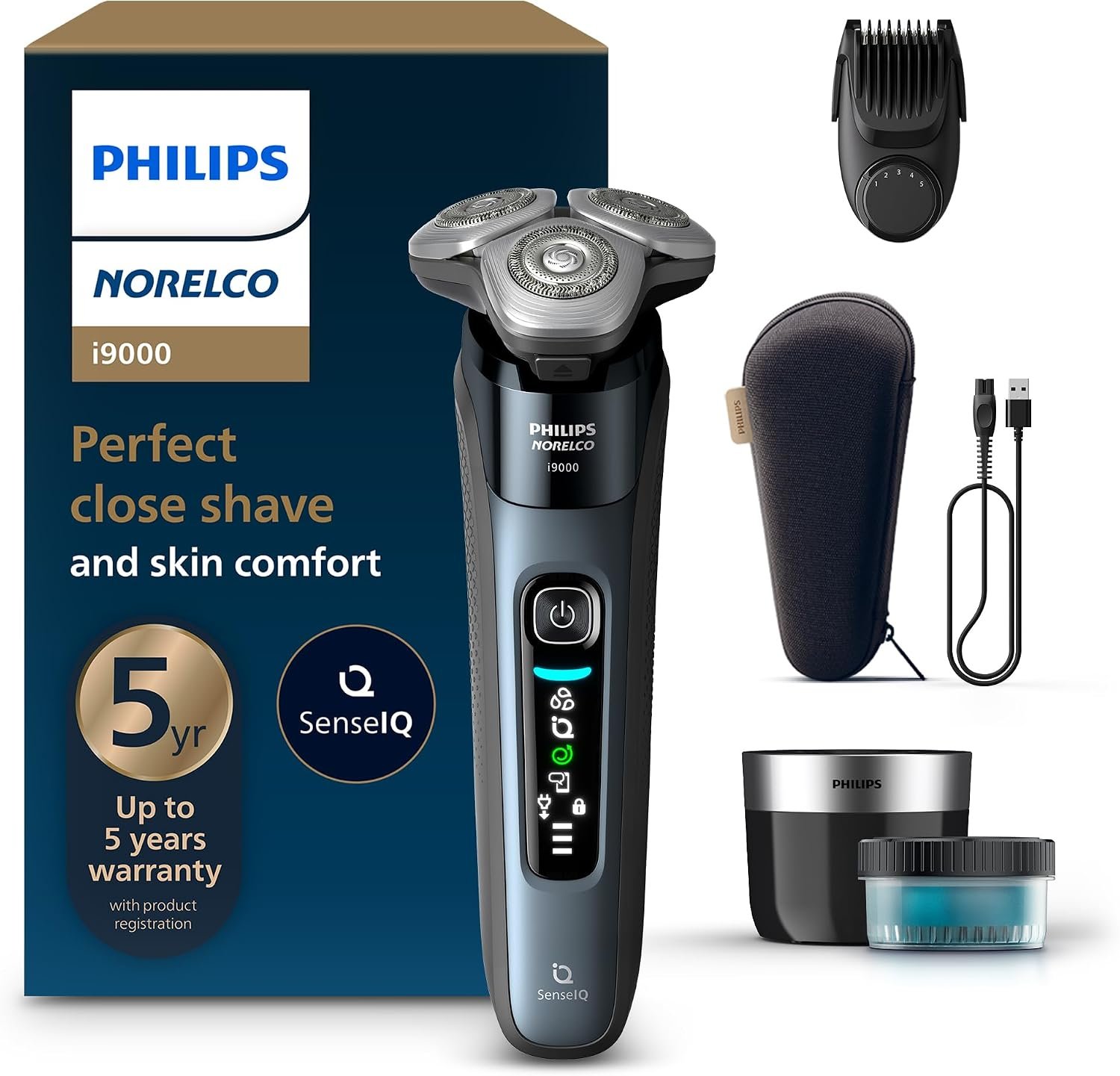 Philips Norelco i9000 Electric Shaver, Adriatic Blue