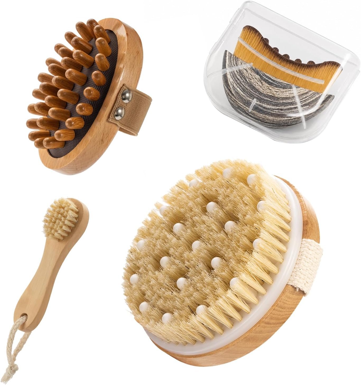 Facial and Body Dry Brush, Skin Care Tool for Lymphatic Drainage